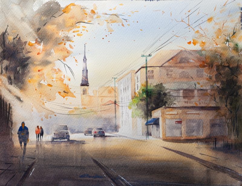 Charleston artwork of Citadel Square Church, an elegant and timeless keepsake gift